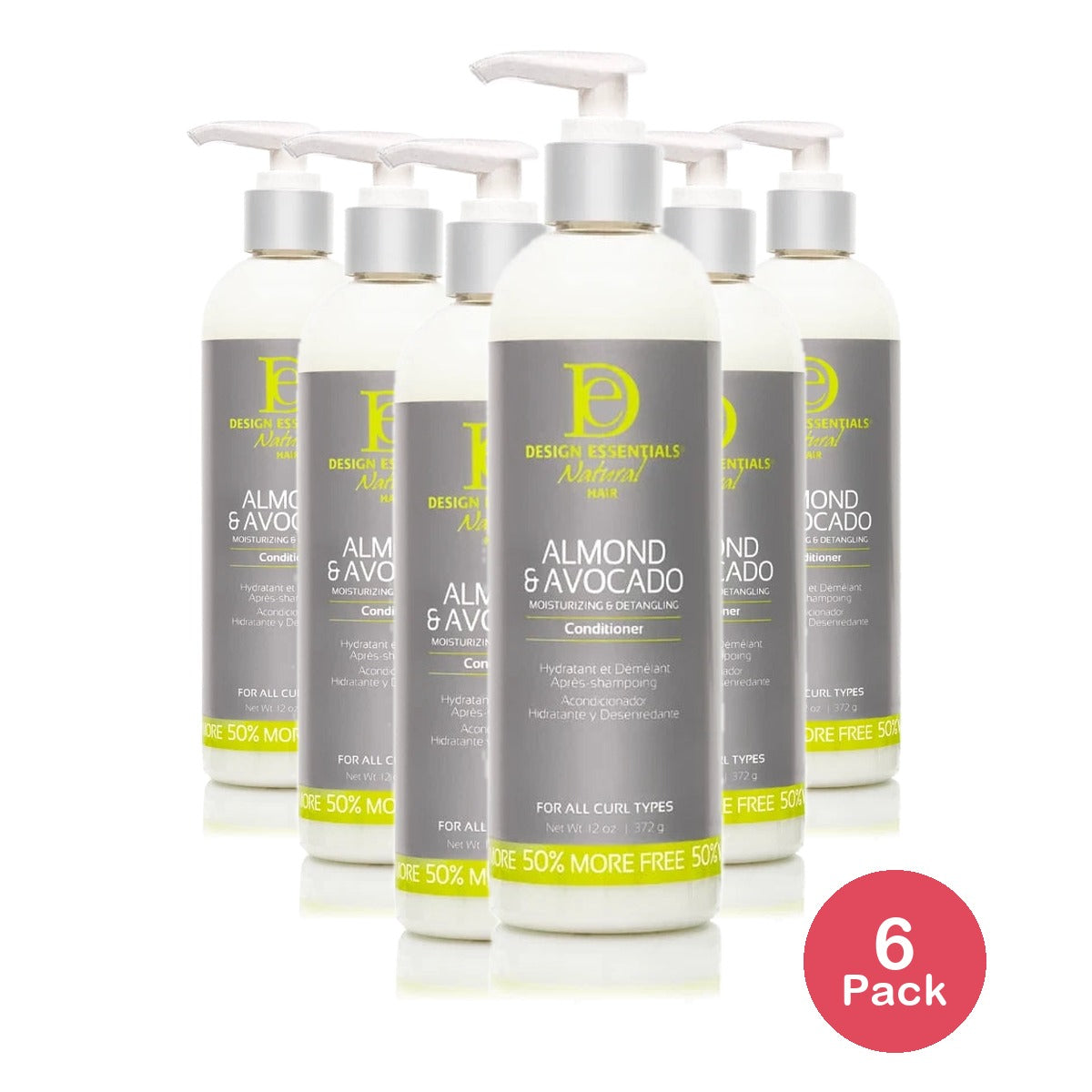 Design Essentials Natural Almond & Avocado Moisturizing & Detangling Conditioner 12 oz (Pack of 12)