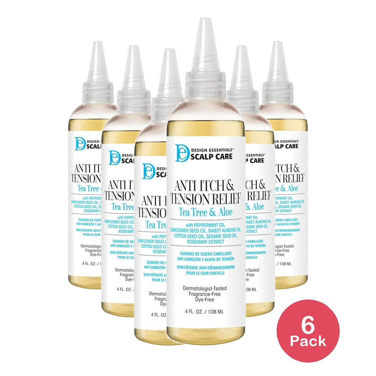 Design Essentials Scalp Care Anti-Itch & Tension Relief Hair Oil 4 fl oz All Ha (Pack of 12)