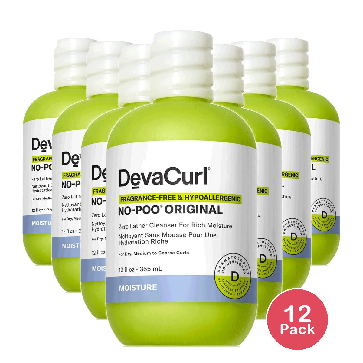 DevaCurl No-Poo Original Cleanser 12 Oz (Pack of 12)