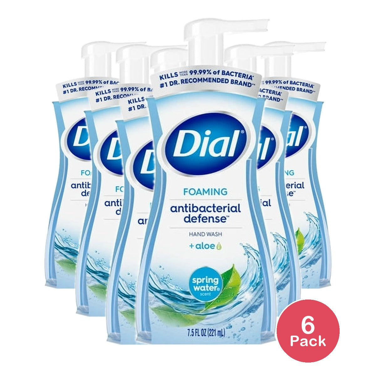 Dial 7.5-fl Antibacterial Spring Water Hand Soap7.5 FL OZ (Pack of 6)