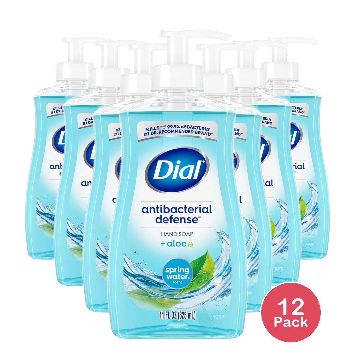 Dial Antibacterial Defense Liquid Hand Soap - Spring Water - 11 fl Oz (Pack of 12)