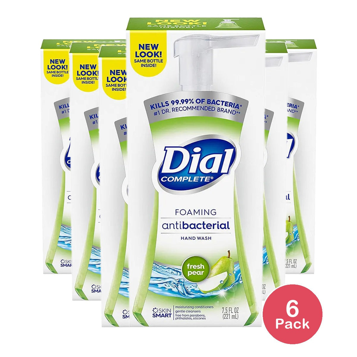 Dial Complete Antibacterial Foaming Hand Wash With Lotion Fresh Pear 7.5Oz (Pack of 6)