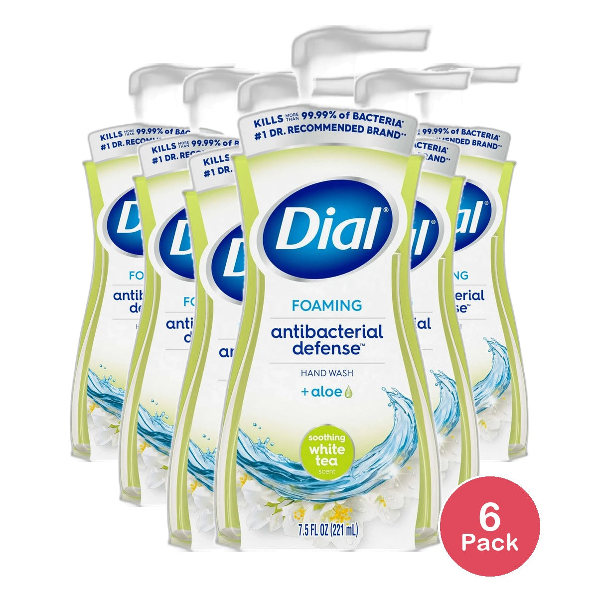 Dial Complete Foaming Antibacterial Hand Wash White Tea7.5Oz (Pack of 6)