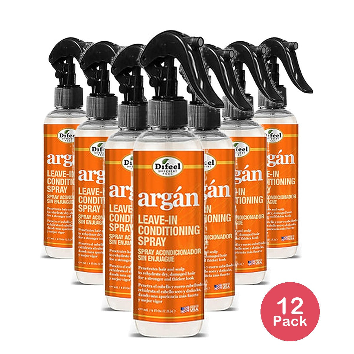 Difeel Argan Hydrating Leave-In Conditioning Spray 6 Oz (Pack of 12)