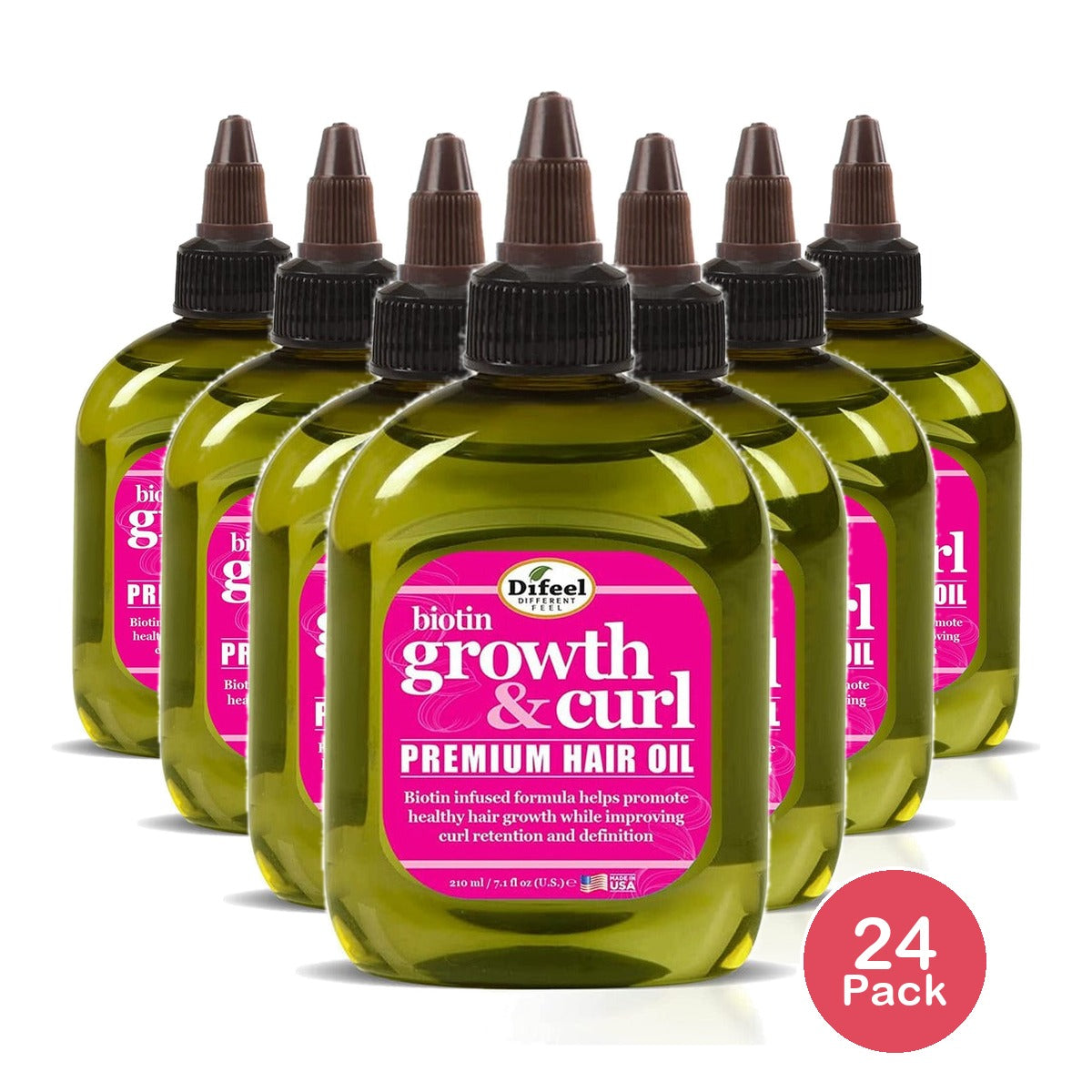 Difeel Biotin Growth & Curl Premium Hair Oil 2.5 Oz (Pack of 24)