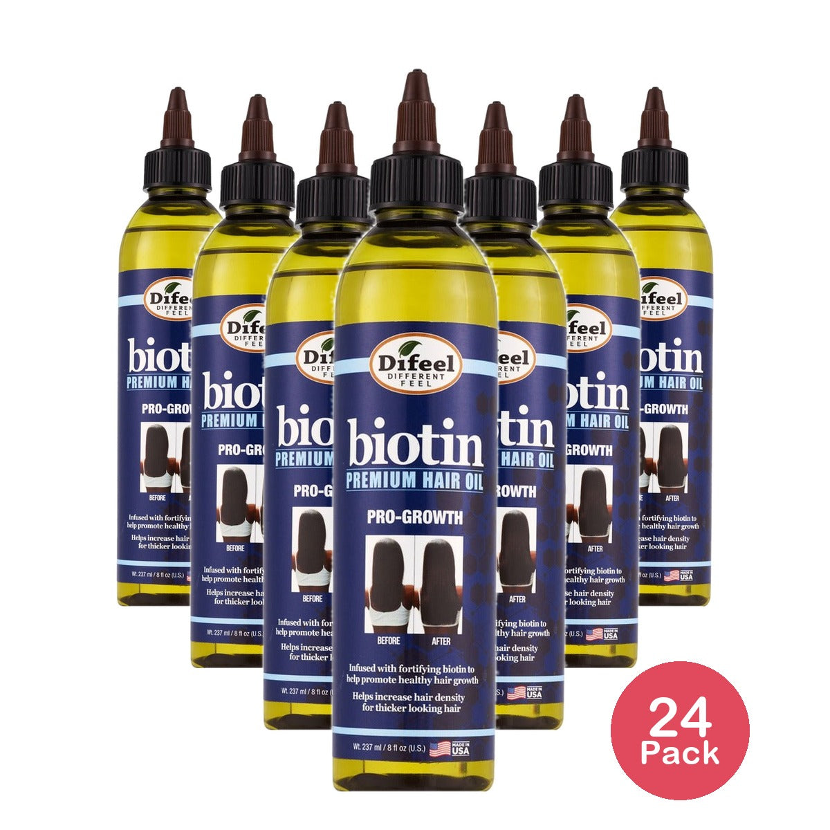Difeel Biotin Pro-Growth Hair Oil 8 Oz (Pack of 24)
