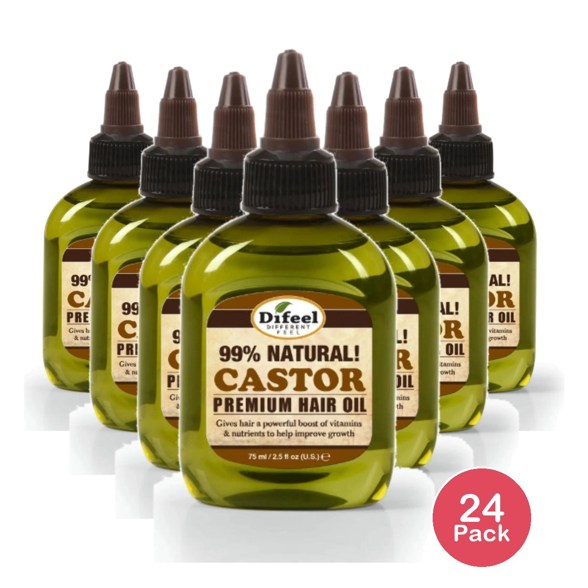 Difeel Castor Hair Oil 2.5 Oz (Pack of 24)