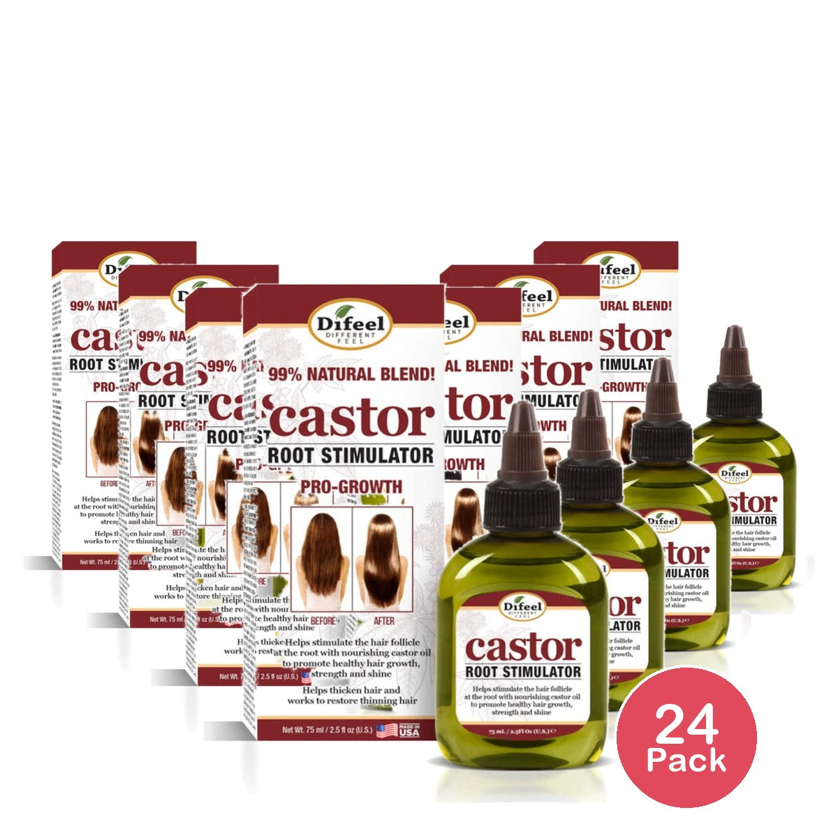 Difeel Castor Pro-Growth Root Stimulator 2.5 Oz (Pack of 24)