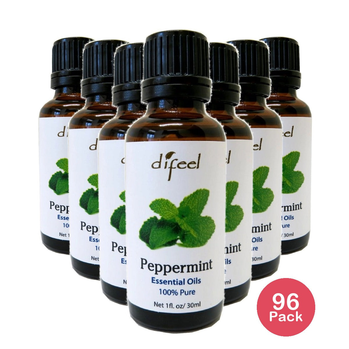 Difeel Essential Oils Pure Peppermint 1 Oz (Pack of 96)