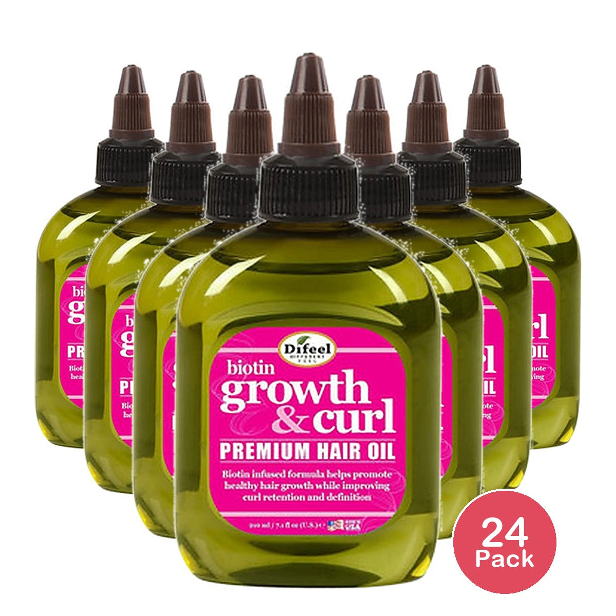Difeel Growth & Curl Bio Hair Oil 7 Oz (Pack of 24)