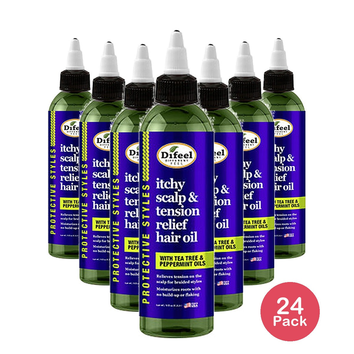 Difeel Peppermint Tea Tree Mint Hair Oil 2.5 Oz (Pack of 24)