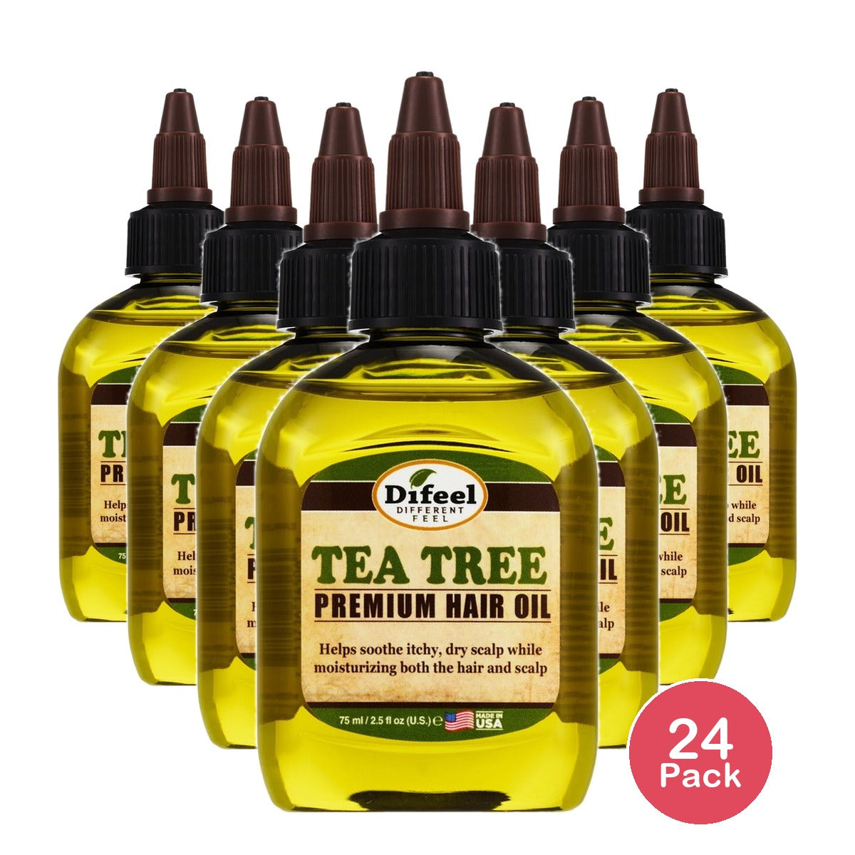 Difeel Premium Hair Tea Tree Oil 2.5 Oz (Pack of 24)