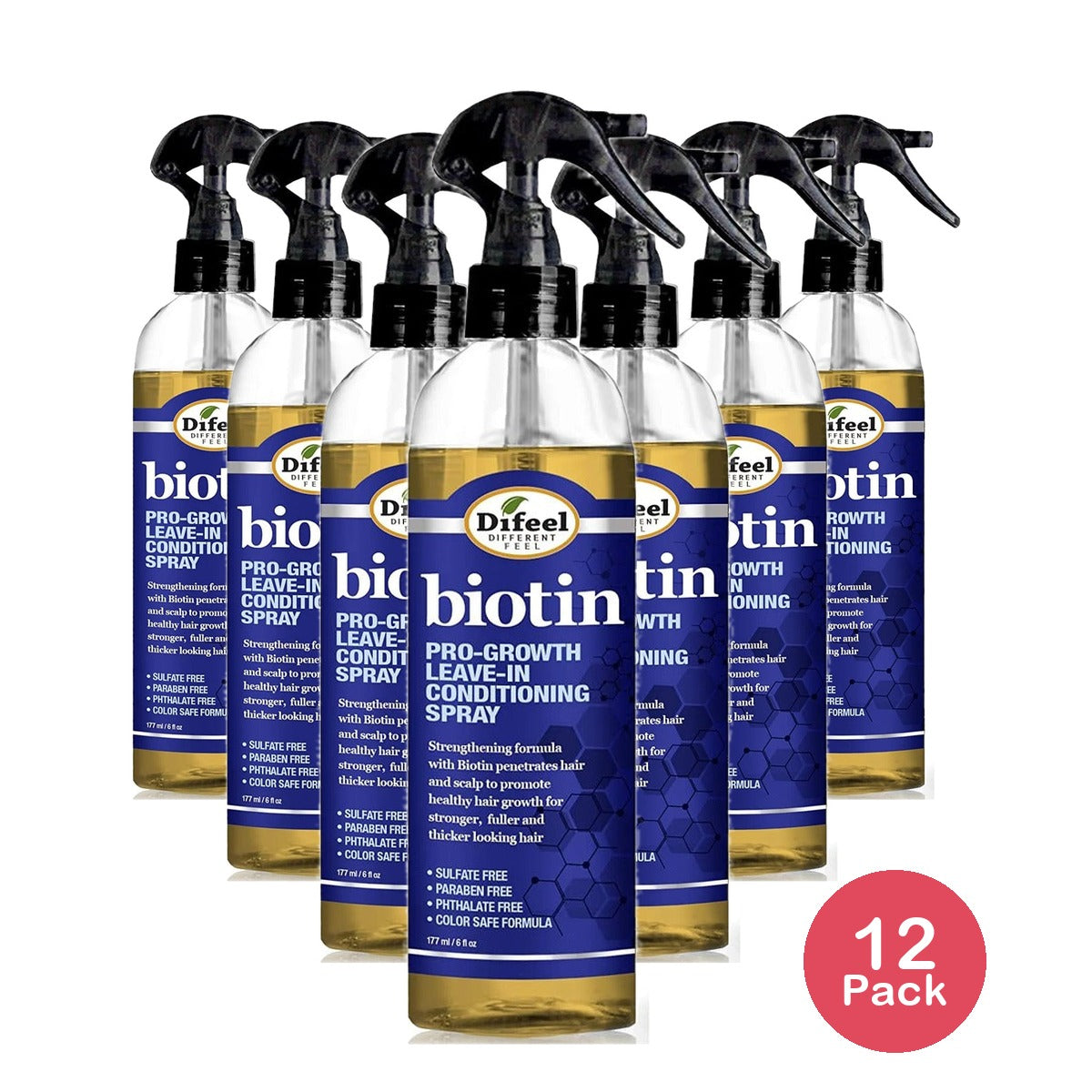 Difeel Pro-Growth Biotin Leave-In Spray 6 Oz (Pack of 12)