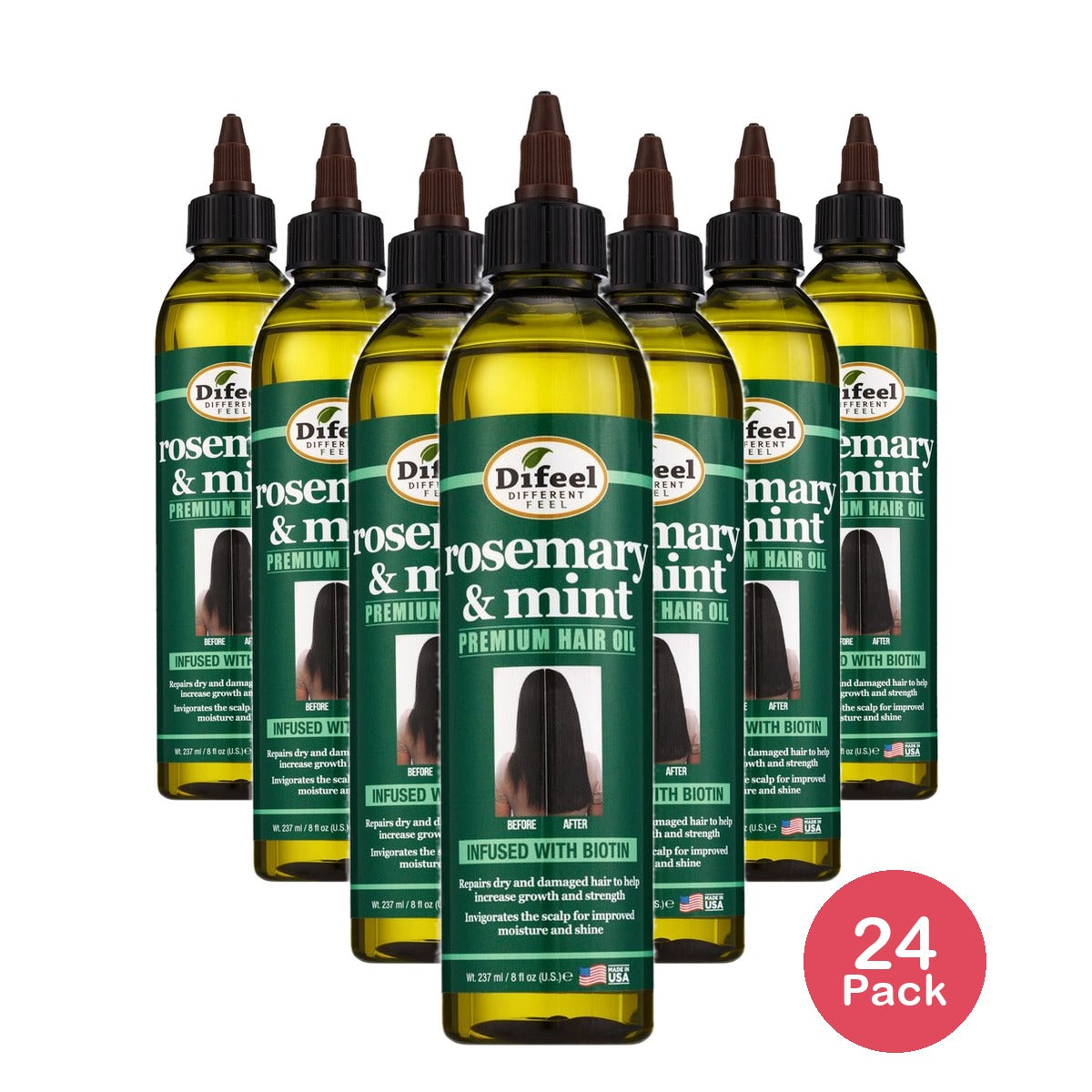 Difeel Rosemary Mint Hair Oil 8 Oz (Pack of 24)