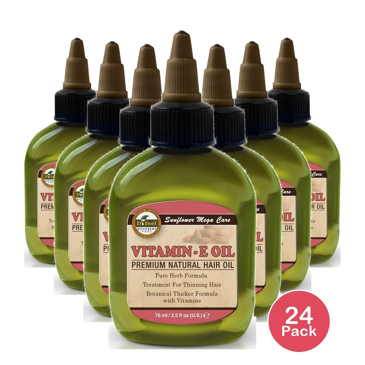 Difeel Sunflower Premium Mega Hair Oil Vitamin E 2.5 Oz (Pack of 24)