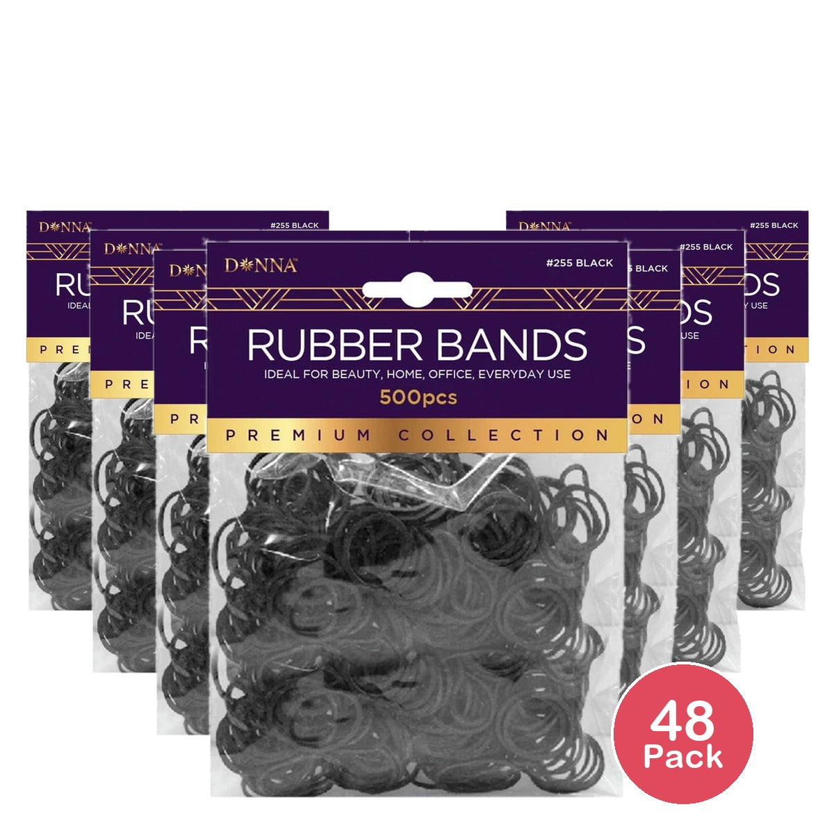 DONNA 500PCS ELASTIC BANDS FOR WOMEN RUBBER BANDS HAIR BANDS FOR KID HAIR HAIR nan (Pack of 48)