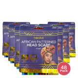 Donna African Patterned Head Scarf 13 x 60 Cotton Fabric nan (Pack of 48)