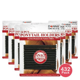 Donna Black Ponytail Holders 14pc (Pack of 432)