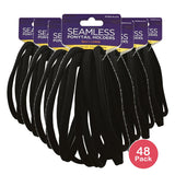 Donna Black Seamless Large Ponytail Holders 8 Each nan (Pack of 48)