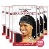 Donna Black Silky Satin Braid Bonnet 1 Each (Pack of 288)