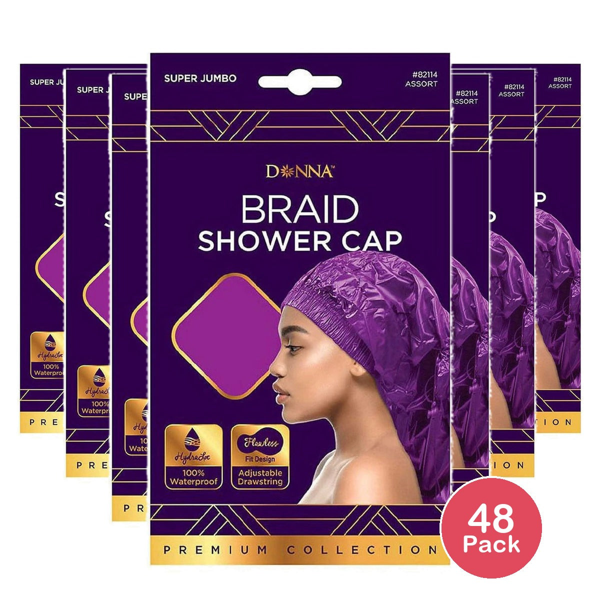 Donna Braid Shower Cap Super Jumbo nan (Pack of 48)