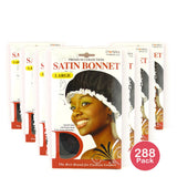 Donna Collection Premium Satin Bonnet Large Black nan (Pack of 288)
