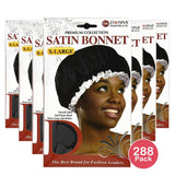 Donna Collection Premium X-Large Black Satin Bonnet (Pack of 288)