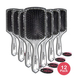 Donna Collection Small Metallic Silver Paddle Hair Brush Black 1 Ea 6 Pack nan (Pack of 12)