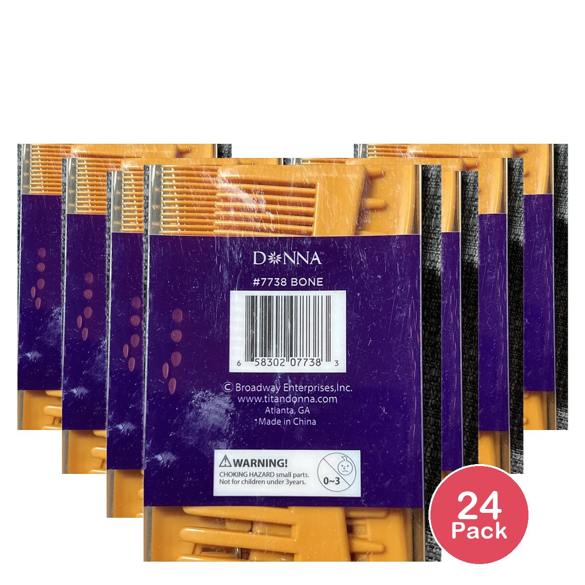 Donna Collection Smooth Finish Styling Combs Tan 10 Ea nan (Pack of 24)