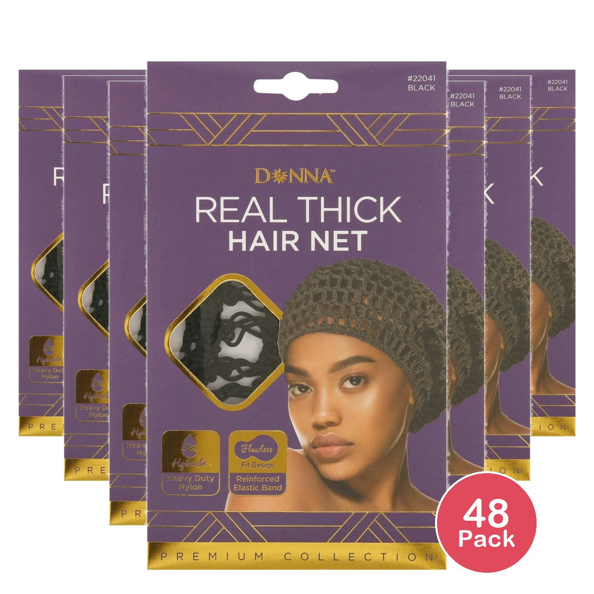 Donna Collection Titan Thick Hair Net Black 1 Ea nan (Pack of 48)