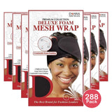 Donna Deluxe Foam Mesh Hair Wrap Black (Pack of 288)