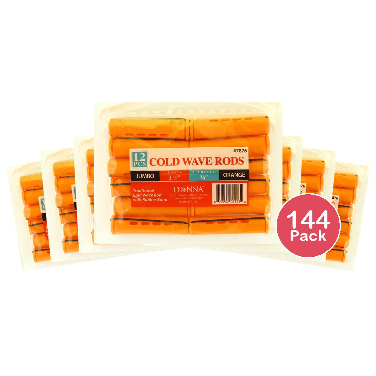 Donna Jumbo Cold Wave Rods Orange (Pack of 144)