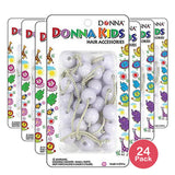 Donna Kids Ponytail Ball Bands White (Pack of 24)