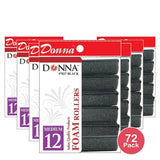 Donna Large Foam Rollers  Black  10 Count nan (Pack of 72)