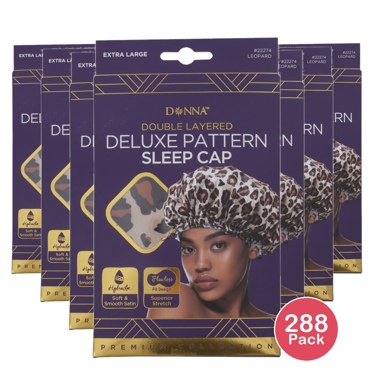 Donna Premium Collection Leopard Sleep Cap Extra Large (Pack of 288)