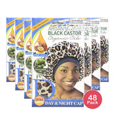 Donna Premium Deluxe Pattern Day and Night Cap Argan & Black Castor Oil Hair Car nan (Pack of 48)