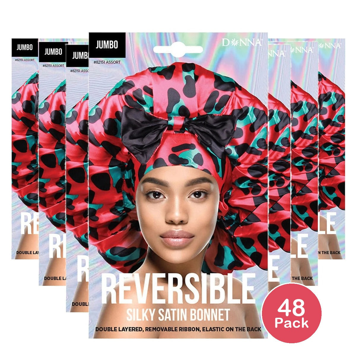 Donna Reversible Jumbo Bow Tie Bonnet nan (Pack of 48)