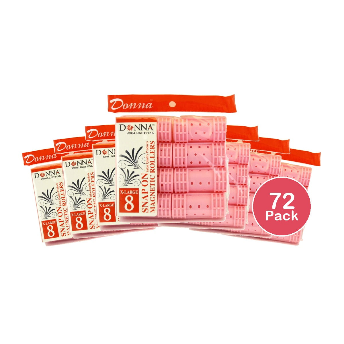 Donna Salon Quality Snap on Plastic Magnetic Hair Rollers (x-Large - 1-1/8 ) nan (Pack of 72)