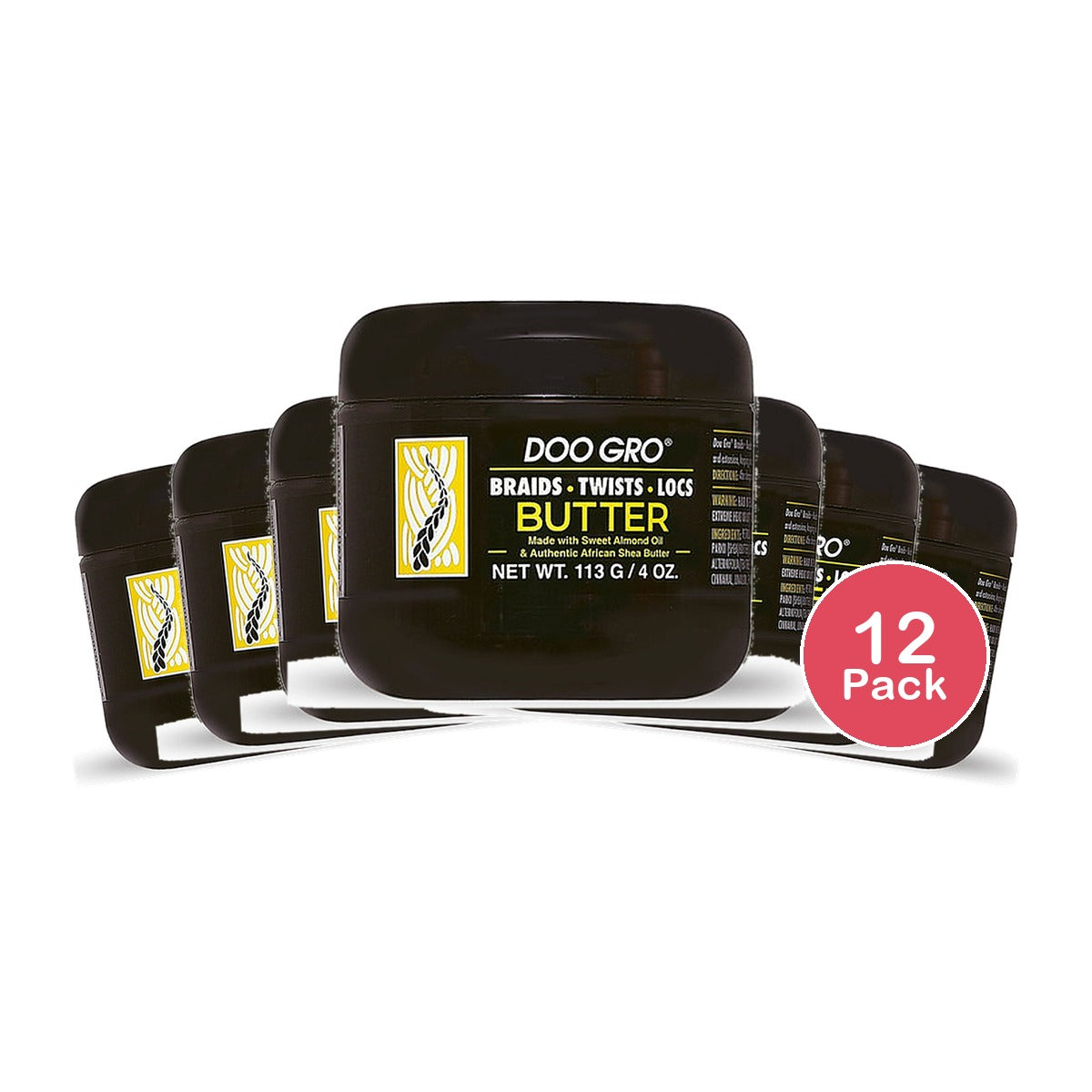 Doo Gro Braids Twists Locs Butter 4 Oz (Pack of 12)