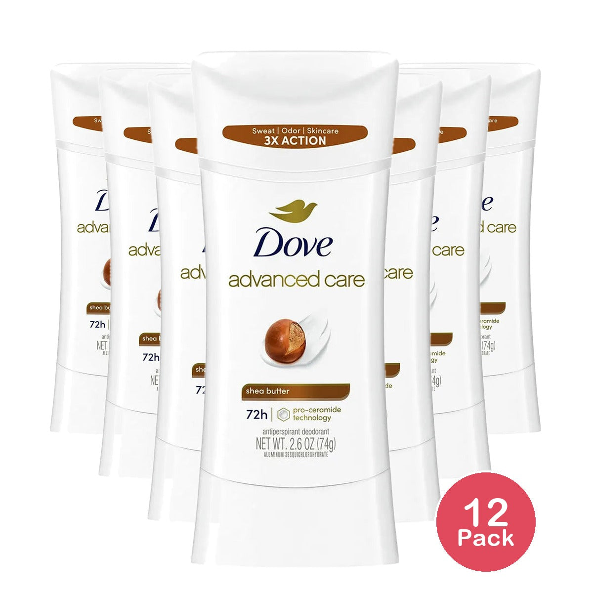 Dove Advanced Care Antiperspirant Deodorant Shea Butter 2.6Oz (Pack of 12)
