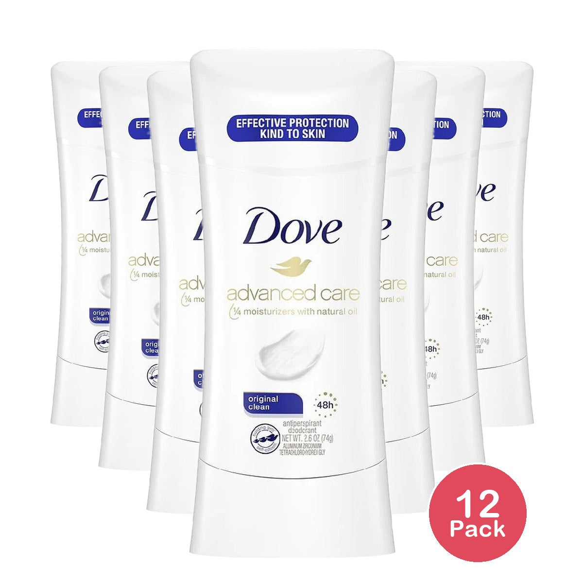 Dove Advanced Care Original Clean Antiperspirant Stick (Pack of 12)