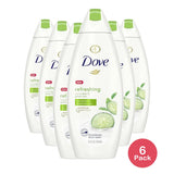Dove All Day Moisturizing Body Wash Cool Moisture For Normal Skin 12Oz (Pack of 6)
