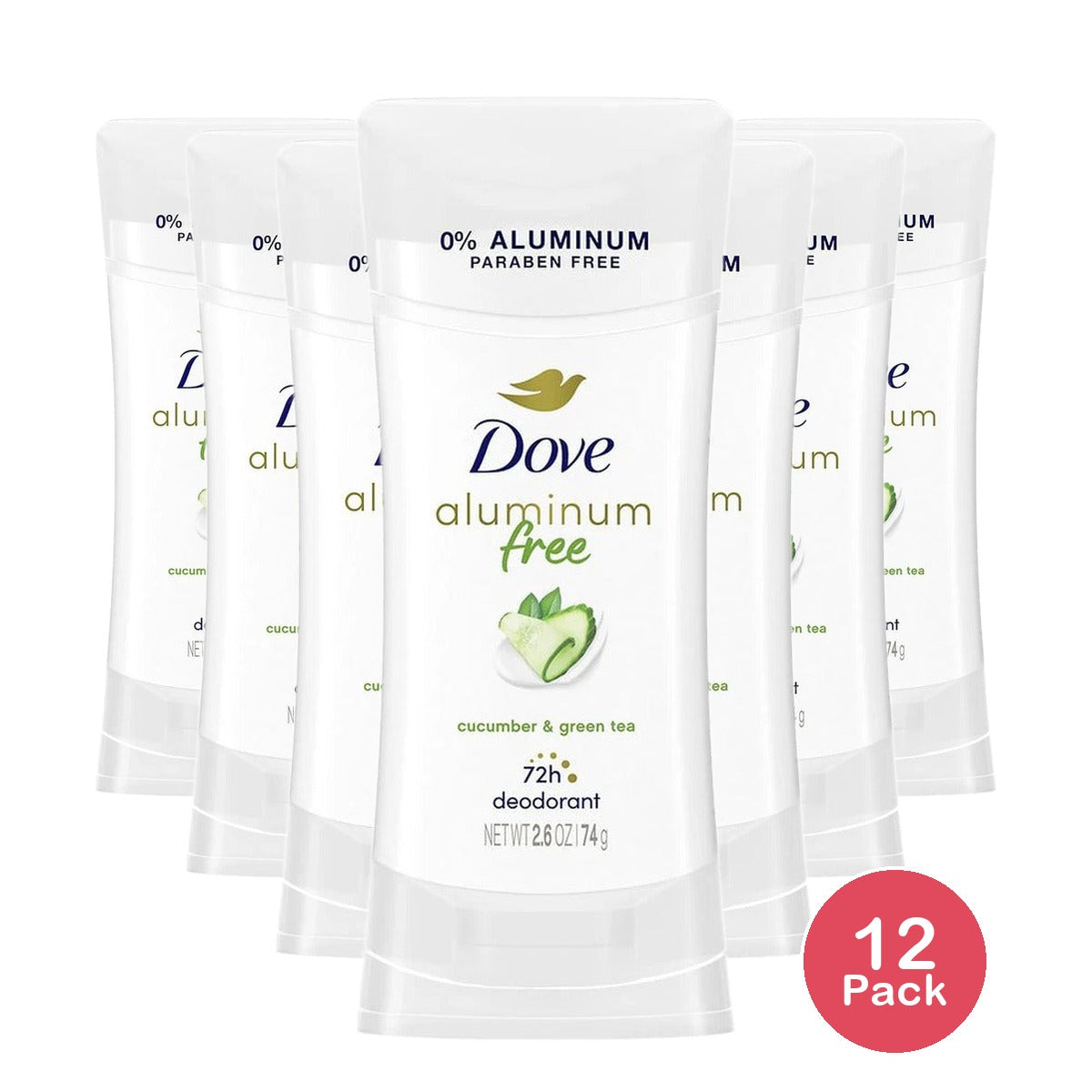 Dove Aluminum Free Deodorant 2.6 Oz (Pack of 12)
