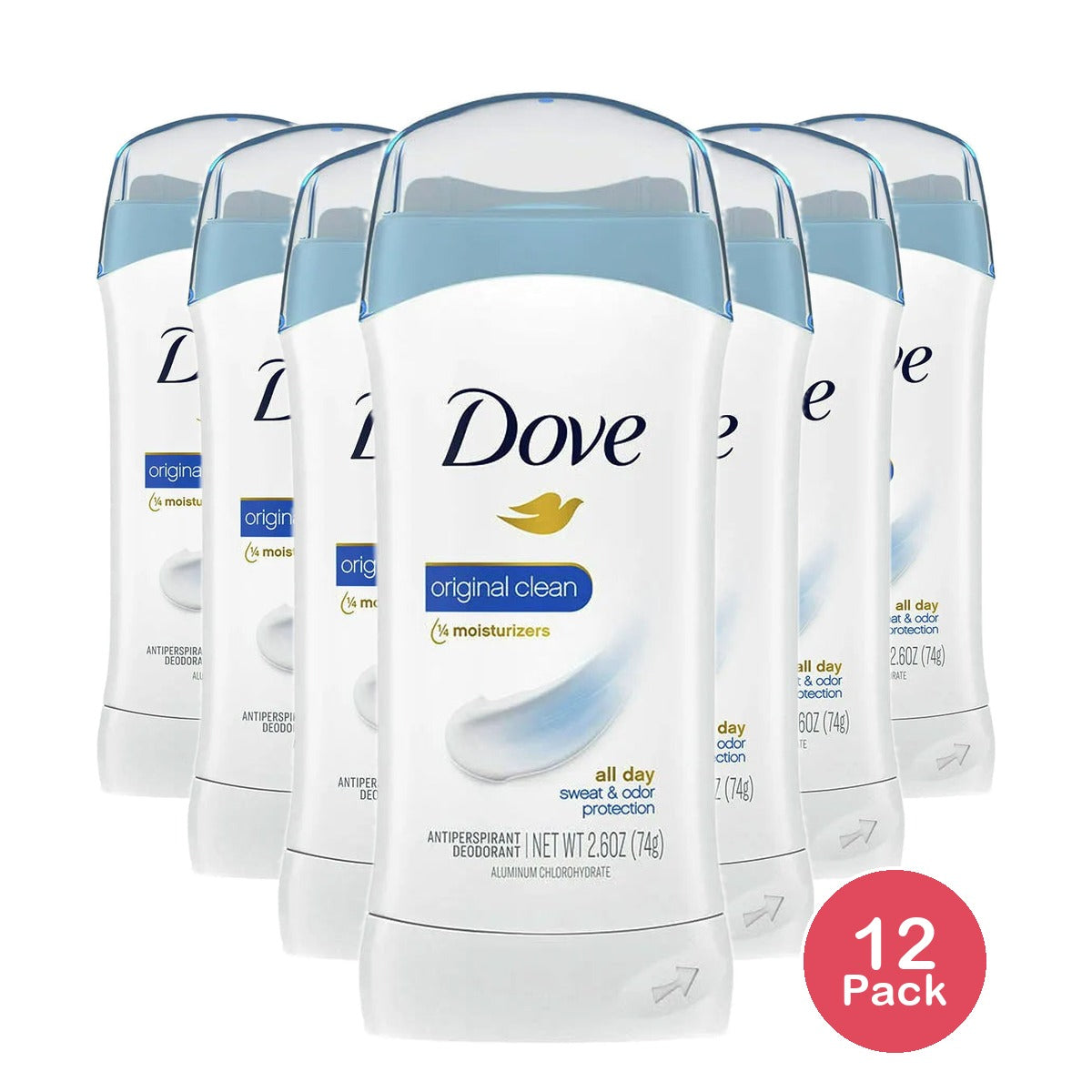 Dove Antiperspirant And Deodorant Invisible Solid Original Clean 2.6Oz (Pack of 12)
