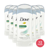 Dove Antiperspirant Deodorant Stick Sensitive Skin Sensitive Skin 2.6Oz (Pack of 12)