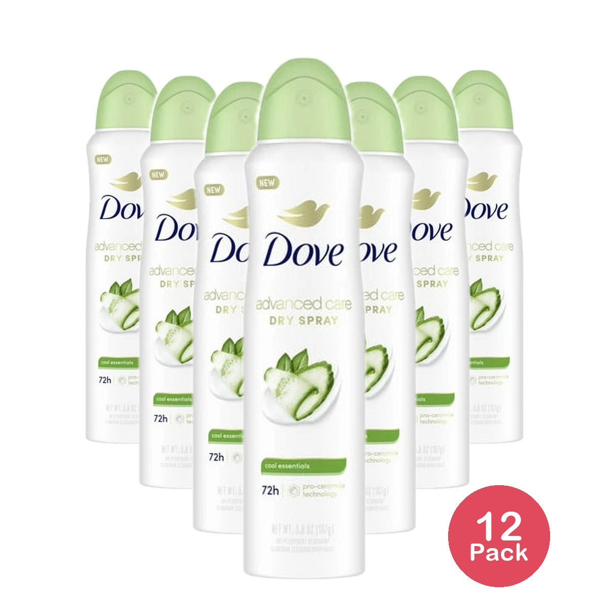 Dove Beauty Advanced Care Cool Essentials 72-Hour Women's Antiperspirant &amp; Deodo 3.8 oz (Pack of 12)