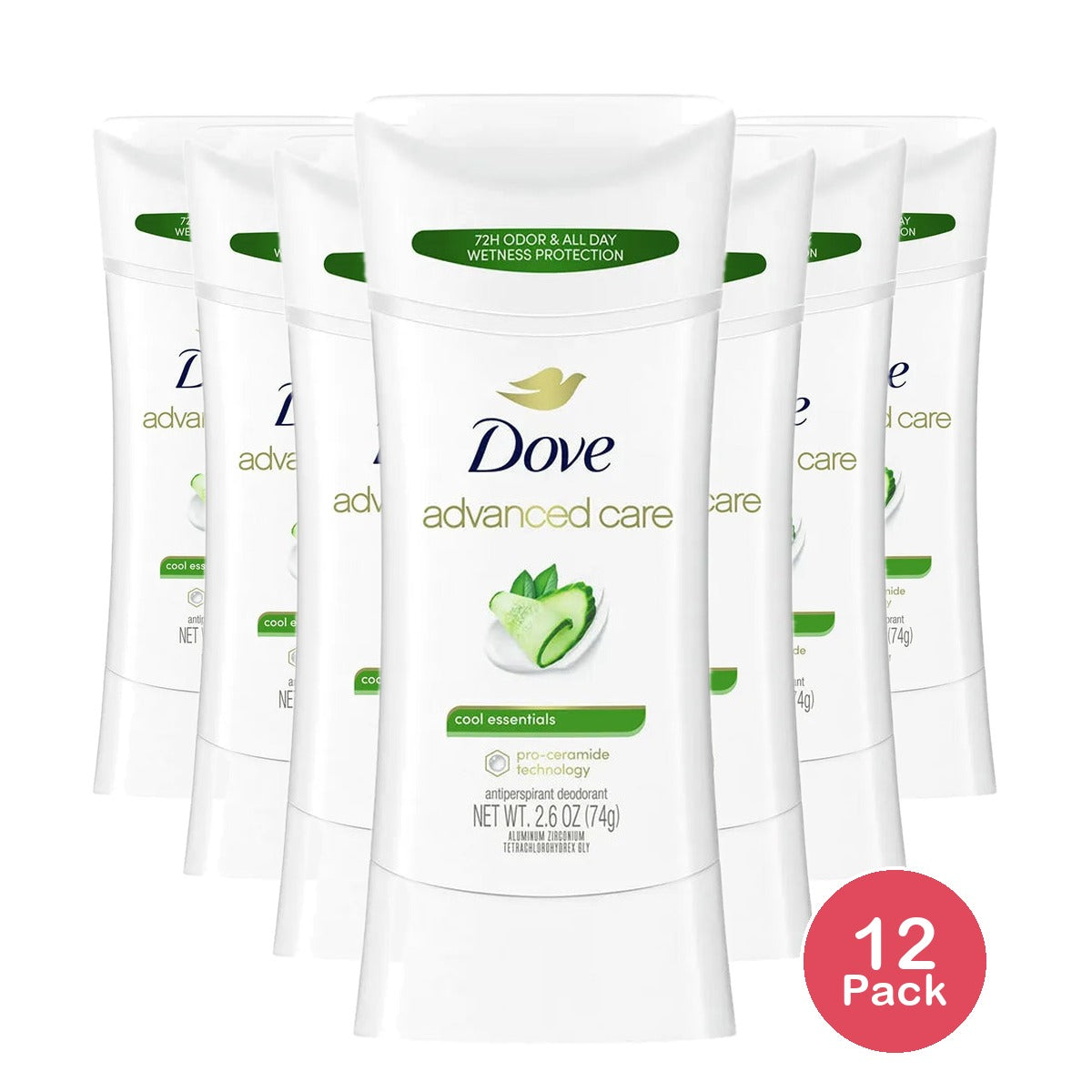 Dove Beauty Advanced Care Cool Essentials Antiperspirant & Deodorant2.6Oz (Pack of 12)