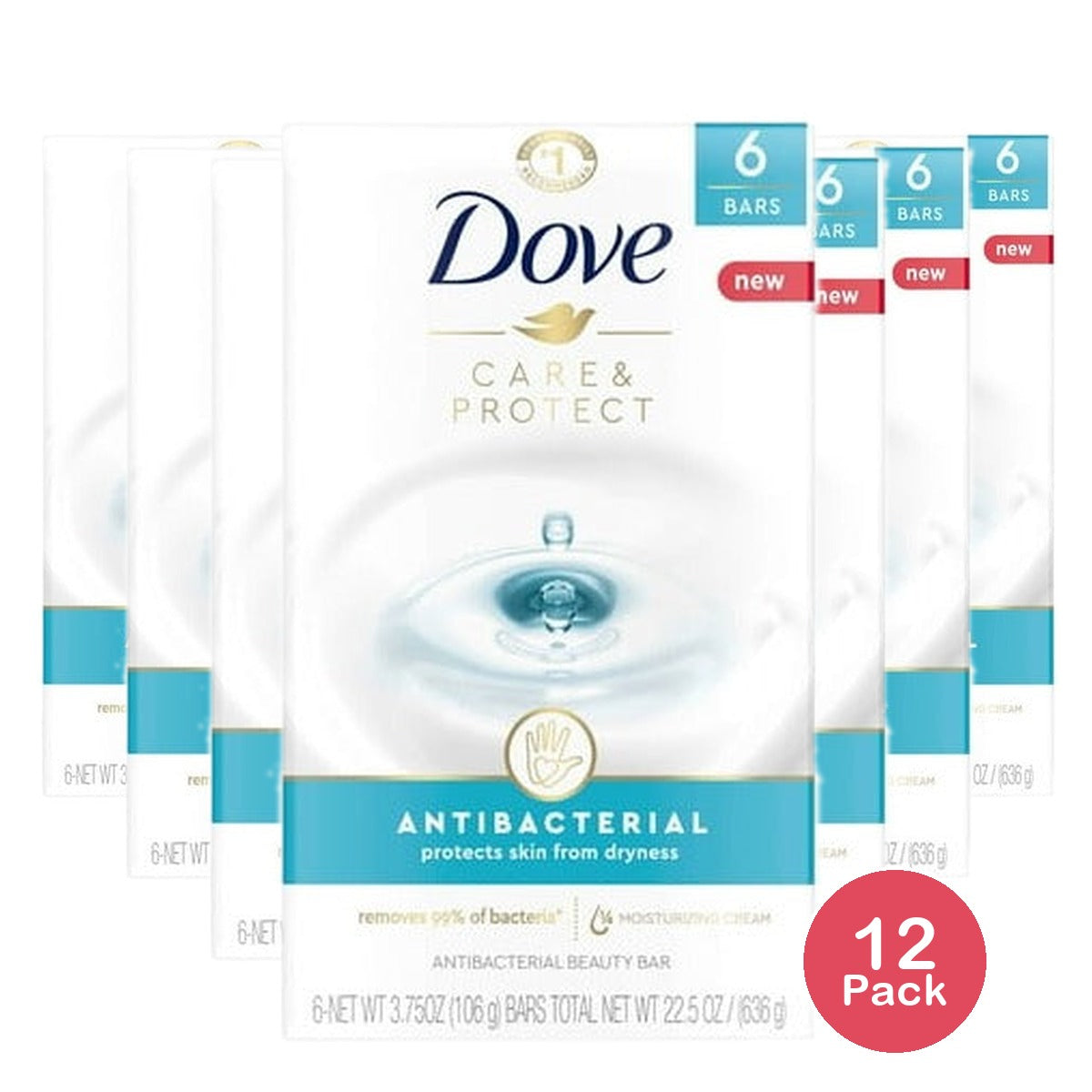 Dove Beauty Bar Antibacterial Care 3.75 Oz (Pack of 12)