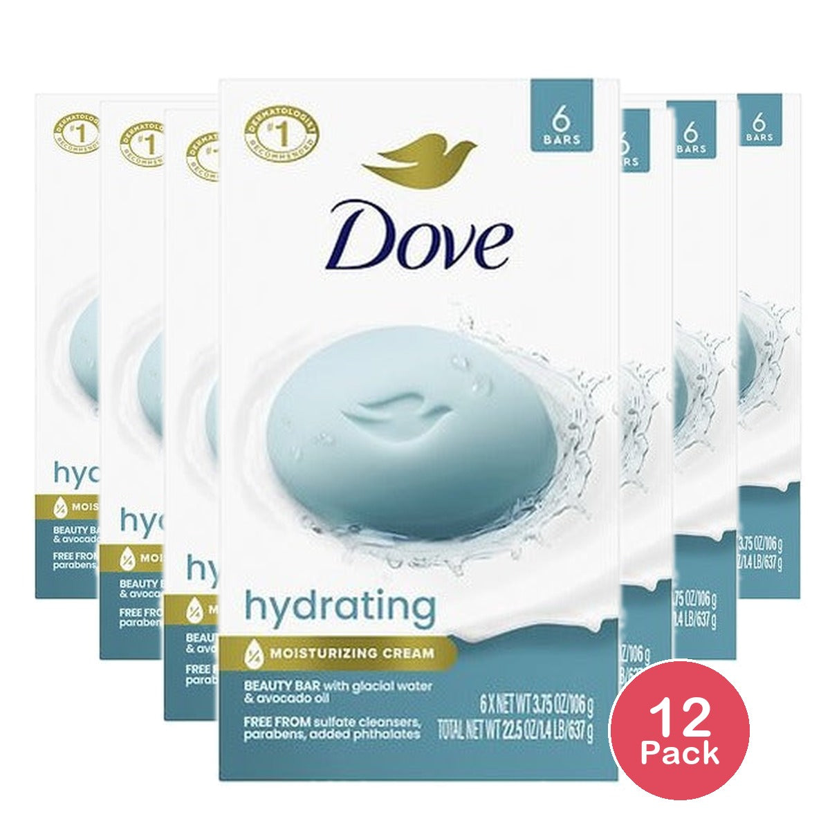Dove Beauty Bar Fresh Moisture 3.75 Oz (Pack of 12)
