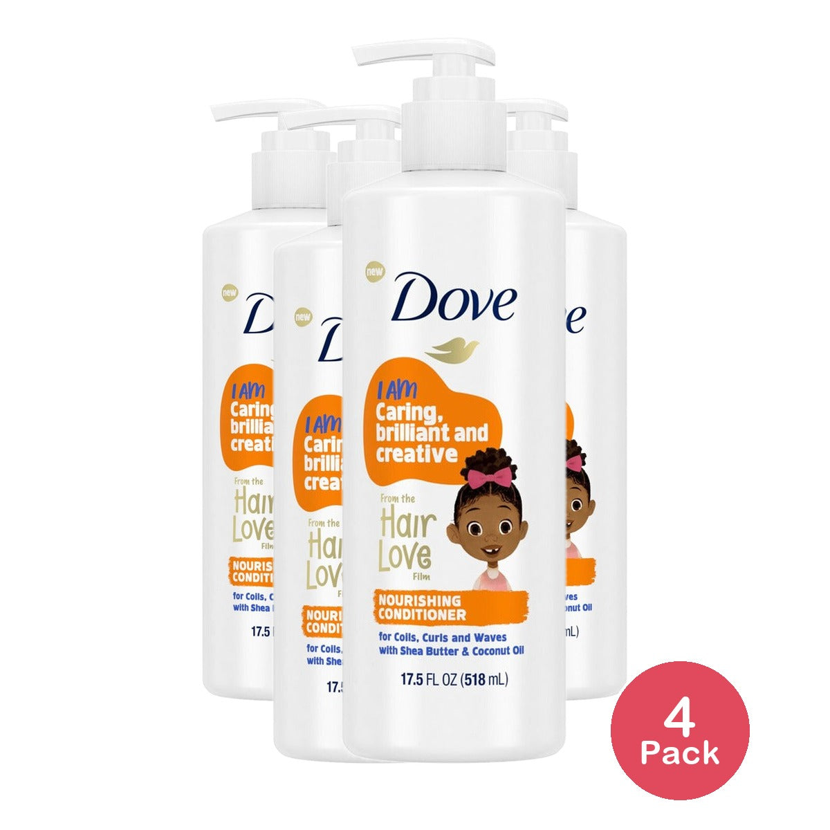 Dove Beauty Kids Nourishing Conditioner 17.5 Oz (Pack of 4)